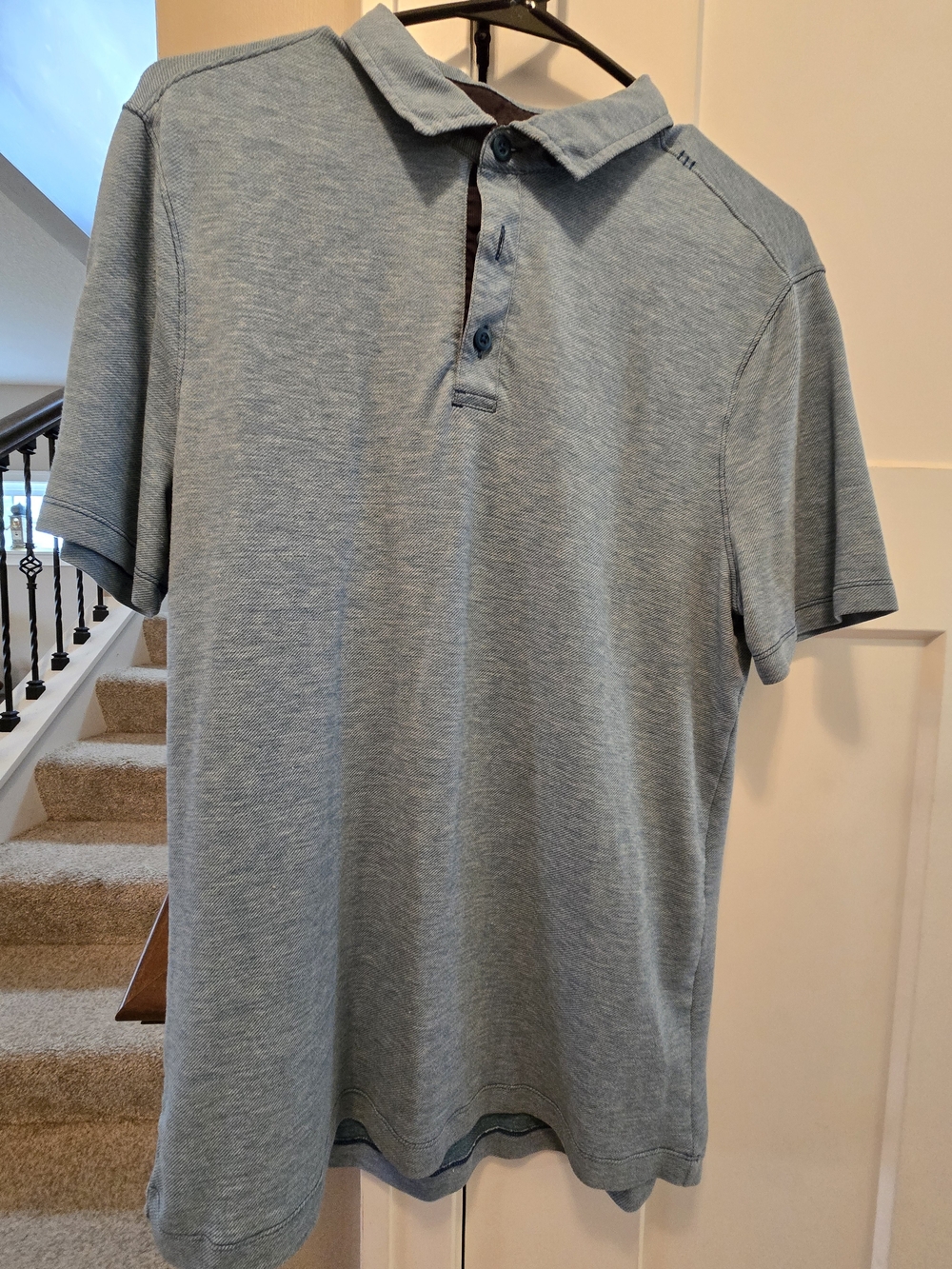 lululemon athletica Heathered Light Blue Polo